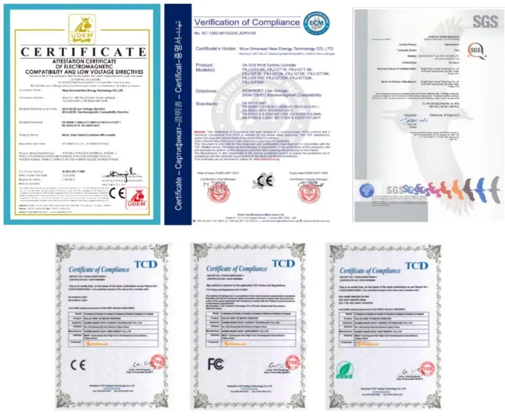 Panneau Solaire Flexible 100W — certificats
